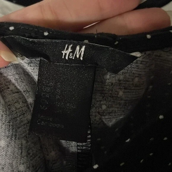 H&M Sleeveless Polka Dots Black White Skater Dress Size Small - Picture 8 of 9